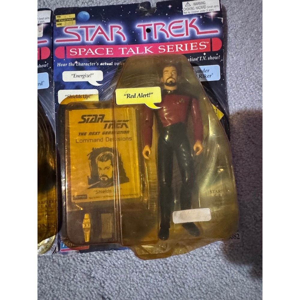 Star Trek TNG Space Talk Series Picard and Riker Playmates Action Figures 1994 - Picture 4 of 10